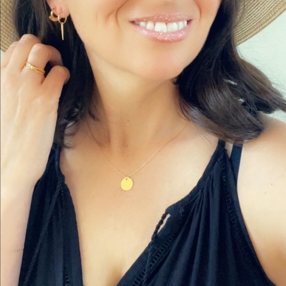 14k Gold Vermeil Coin Wave Necklace - Picture 9 of 9